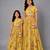 Mother daughter yellow floral printed lehenga set