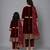 Mother daughter maroon velvet embroidered anarkali pant with net dupatta
