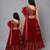 Mother daughter maroon chanderi off shoulder lehenga set