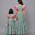 Mother daughter green bees printed lehenga set