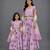 Mother daughter light purple flower lehenga set