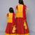 Mother daughter orange yellow peplum blouse lehenga set