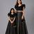 Mother daughter black embroidered organza lehenga set