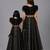 Mother daughter black embroidered organza lehenga set