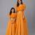 Mother daughter orange embroidered organza lehenga set