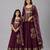 Mother daughter purple embroidered cotton silk lehenga set