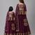 Mother daughter purple embroidered cotton silk lehenga set