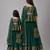 Mother daughter green embroidered cotton silk lehenga set
