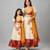 Mother daughter multicolor printed cotton silk lehenga set