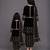 Mother daughter black embroidered velvet kurta set