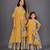 Mother daughter multicolor printed cotton silk lehenga set