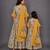 Mother daughter multicolor printed cotton silk lehenga set