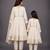 Mother daughter white embroidered velvet anarkali set