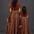 Mother daughter brown embroidered organza lehenga set