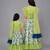 Mother daughter green printed organza lehenga set