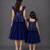 Mother daughter blue cotton lehenga set