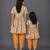 Mother daughter white printed cotton silk kurta set