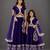 Mother daughter purple embroidered velvet lehenga set