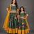 Mother daughter multicolor printed cotton silk lehenga set