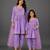 Mother daughter purple velvet kurta set