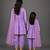 Mother daughter purple velvet kurta set