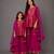 Mother daughter hot pink woven brocade sharara set