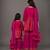 Mother daughter hot pink woven brocade sharara set