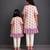 Mother daughter off white purple printed cotton silk kurti set