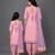 Mother daughter pastel peach printed cotton silk kurti set