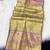 green woven kanchipuram silk blend saree with blouse piece