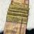 olive green woven kanchipuram silk blend saree with blouse piece