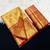 yellow woven kanchipuram silk blend saree with blouse piece