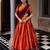 Beautiful Rust Orange Silk Half Saree Lehenga With Sequins Dupatta