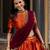 Beautiful Rust Orange Silk Half Saree Lehenga With Sequins Dupatta