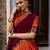 Beautiful Rust Orange Silk Half Saree Lehenga With Sequins Dupatta