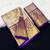 purple woven kanchipuram silk blend saree with blouse piece