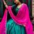 Aesthetics Teal Green Silk Half Saree Lehenga With Embroidered Dupatta