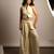 Ivory embroidered raw silk co ord set
