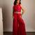 Pink embroidered raw silk co ord set