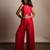 Pink embroidered raw silk co ord set