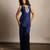 Blue embroidered raw silk co ord set