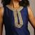 Blue embroidered raw silk co ord set