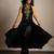 Black embroidered silk co ord set