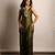 Olive green embroidered raw silk co ord set