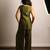 Olive green embroidered raw silk co ord set
