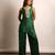 Green embroidered raw silk co ord set