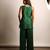 Green embroidered raw silk co ord set