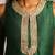 Green embroidered raw silk co ord set