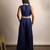Royal blue embroidered raw silk co ord set