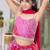 Pink Tiered Lehenga Choli Set